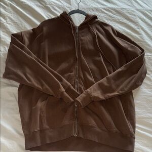 John Galt Brown Hoodie Zip Up